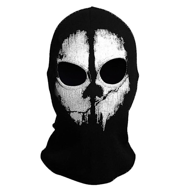 Ghost Mask - Balaclava for Motorsykkel og Paintball, En Størrelse, Svart