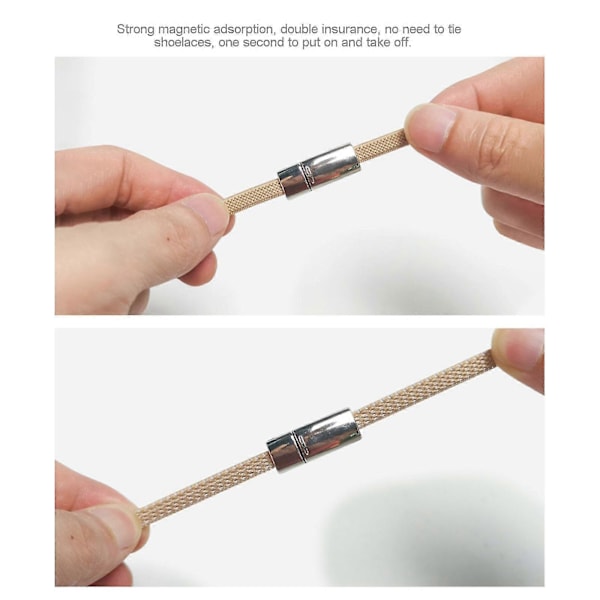 2 stk Lazy Magnetiske Metal Snorspænder Snøreløse Snorspænder Knapper Børn Voksne - SNNGV Rose Red