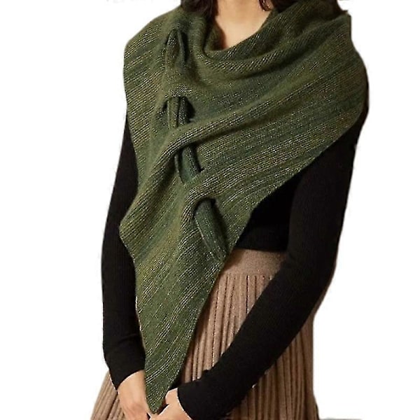 Trekantede tørklæder til kvinder Kryds tørklæde Sjal Casual Kjole Elegant Vintage Dark green