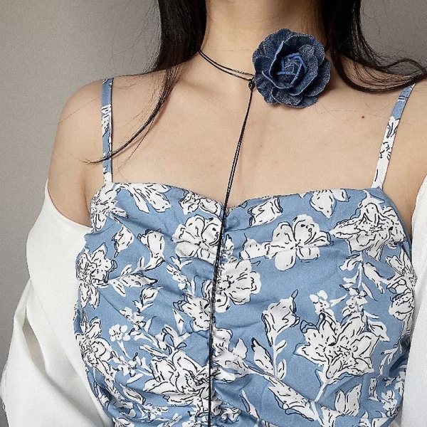 French Rose Flower Halsband Women's Summer New Light Lyx High Sense Choker Halsband Halstillbehör Smycken