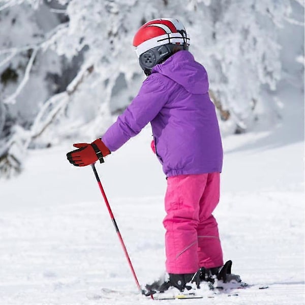 Vinterhandskar för barn, snö- och skidhandskar, ungdomshandskar för kallt väder för skidåkning Red