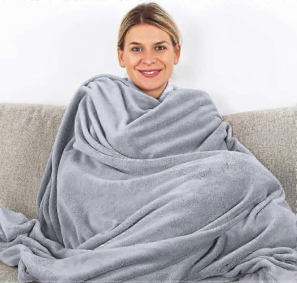 Krammedyne Grå 150x200 cm Tæppe Fleecetæppe Ekstra Blødt & Varmt Sofatæppe/Couchtæppe Fluffy Tæppe Mikrofiber Sengetæppe Dagseng