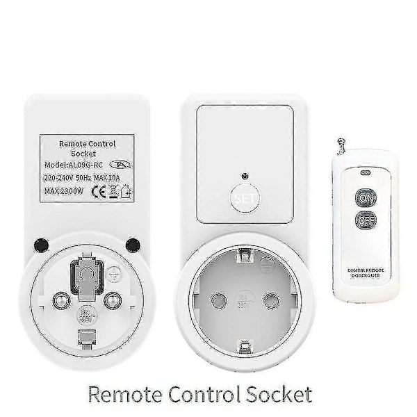 1-5x Trådløs Smart Fjernkontroll Bryter Stikkontakt Strømkontakt Stikkontakt EU-Plugg 1 remote control socket 1PC