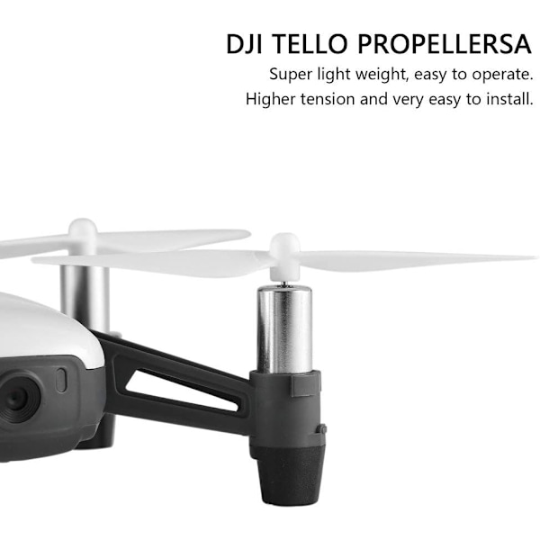 Blade Propeller, 2 Par Durble Carbonfiber Hurtigudløsning Propeller Sæt Kompatibel med DJI Tello Drone Quadcopter