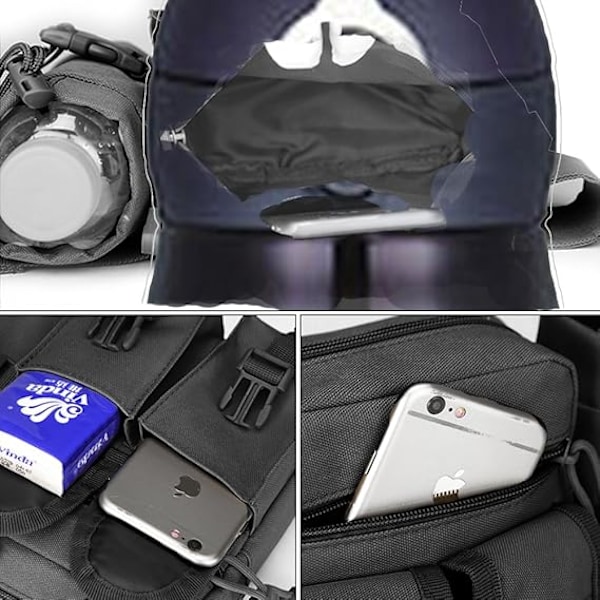 Taktisk Midjeväska med Vattenflaskhållare, Vattentät Midjeväska Militär Utility Canvas Fanny Pack Bumbag för Jogging Vandring Promenad Cykling