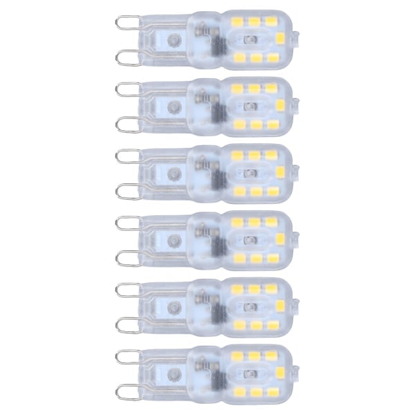 G9-lampa Dimbar ögonskydd Energisparande 14 LED 3W lampa för ljuskrona bordslampa 6 st naturligt ljus 220V