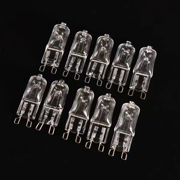 10 stk. G9 Halogen pærer, varm hvid, kontor, kapsel, 25W, 23