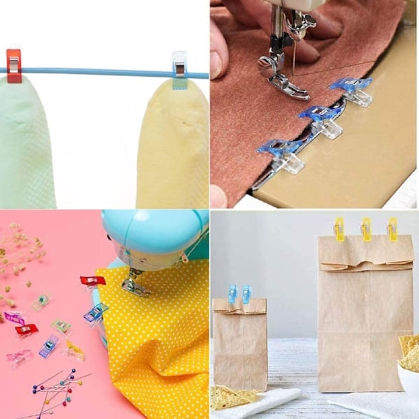 Syklips til stof, quiltklips, wonderklips, stofklips, plastik quiltklips til syning, håndarbejde, ophængning af genstande 30 Pcs