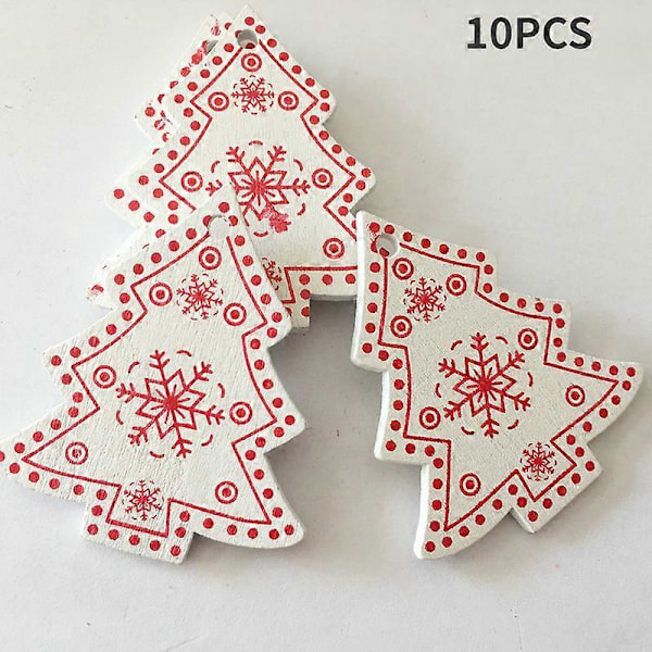 10 kpl/erä DIY Joulukuusen riippuvat koristeet Joulun puiset koristeet Käsityöt Koti 2024 Uuden vuoden juhlatarvikkeet C-Red-Complex-10PCS 5CM