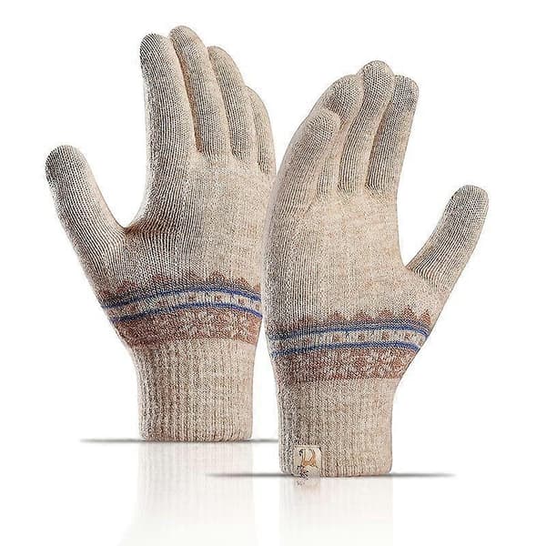 Vintervarme Touchscreen-handsker til kvinder - Strækbare vanter med fuld fingerdækning, termiske akrylhandsker velegnet til [MI] A- Khaki One Size