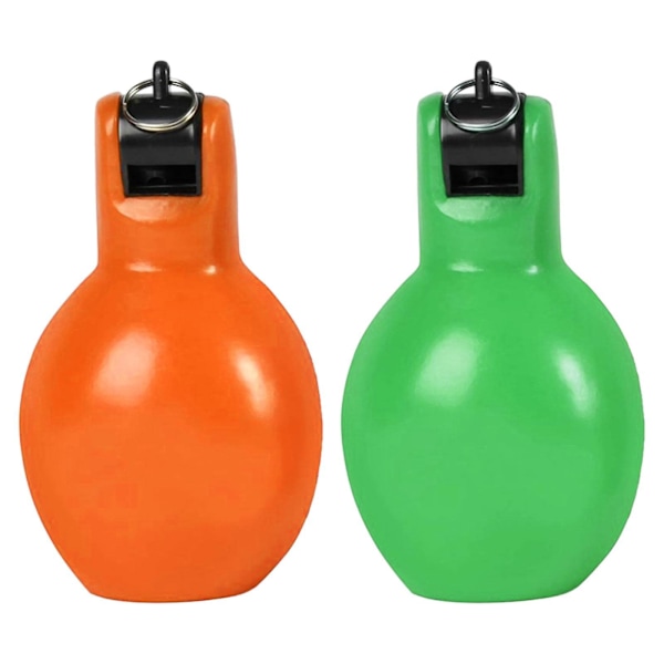 2 Stycken Handpress Visselpipor Högljudda Sportvisselpipor för Vandring Inomhus Utomhus gul och röd green and orange 12cmx6.5cm