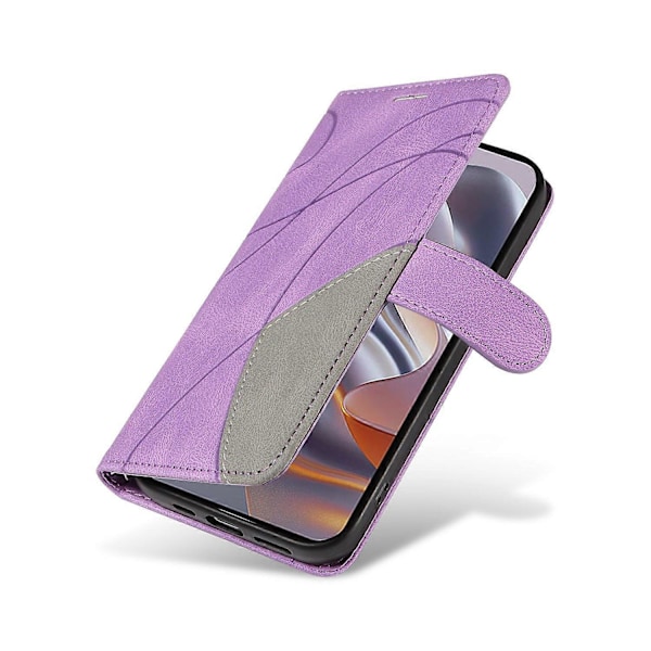 KT Leather Series-1 Motorola Edge 50 Neo 5G:n nahkainen suojakotelo, väriyhdistelmä, lompakko ja teline Multicolor Style E