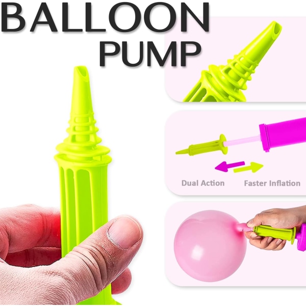 Ballonpumpe Manuel Opblæsbar Boldpumpe Velegnet til Ballonbue Konfettiballon Festballon Girland Velegnet til Fitnessbold og Yogabold Pink