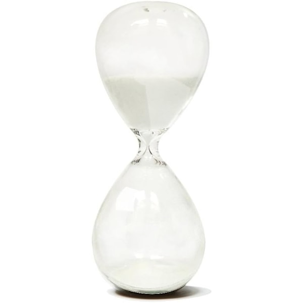 Tiimalasi hiekassa, värikäs ja muodikas, lasista inspiroitunut hiekkakello kotiin, toimistokoristeeksi White 30 min