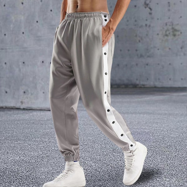 Miesten Mid-rise Napilliset Housut Koristeelliset Koripalloiluun Treeneihin Verryttelyhousut Grey XL