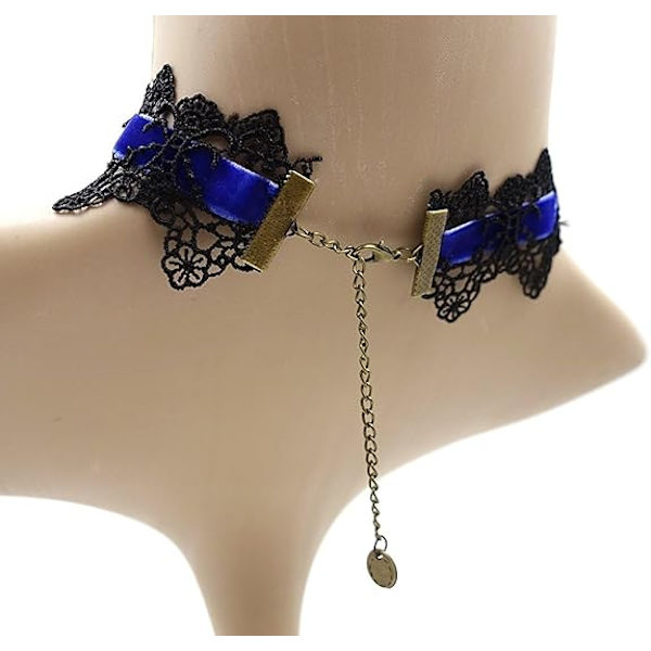 Goottilainen Musta Pitsi Kaulakoru Choker Halloween Vampyyri