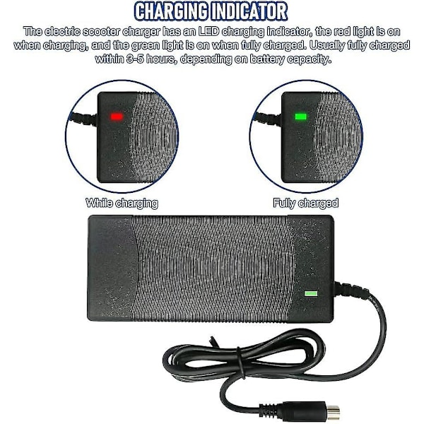 Lader for Xiaomi M365, 42v 2a Elektrisk Sparkesykkel Lader, Hurtiglader for Xiaomi og Ninebot Sparkesykkel, Batteriadapter for