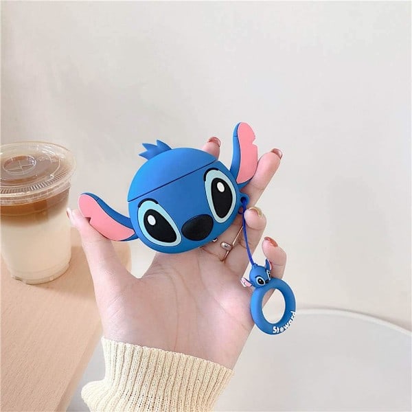 Söt Trådlös Hörlursfodral Tjockt Mjukt Bärbart Silikonfodral Stötsäkert Skyddande Fodral Blue AirPods Pro