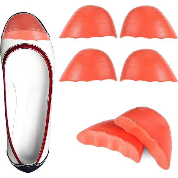 Sko Fyll Innlegg for Løse Sko, Tåfyll Innlegg Får Sko til å Passe, Halv-Størrelse Såler Sko Størrelse Reduserer Sko Innlegg for Kvinner - 2 Par 2Pairs Orange rounded