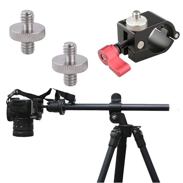2 st 1/4\" till 1/4\" hanadapter för stativskruv, kameraadapter skruv, dubbelhuvudad kamera gängadapter, för kamera, axelrigg, lampstativ