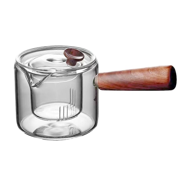 450ml Glas Tekanna Vattenkokare med Avtagbar Sil Transparent Tebryggare för Hotell Kök Picknick Camping Resor