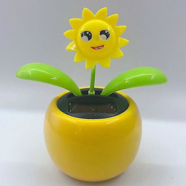 Solcellsdansande Blommor Dansande Figurer Fönsterbilsdekor Rosa Gul Kruka