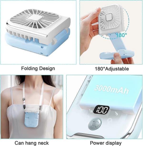 Bærbar ventilator, Mini bærbar ventilator, Håndventilator, Lille personlig ventilator