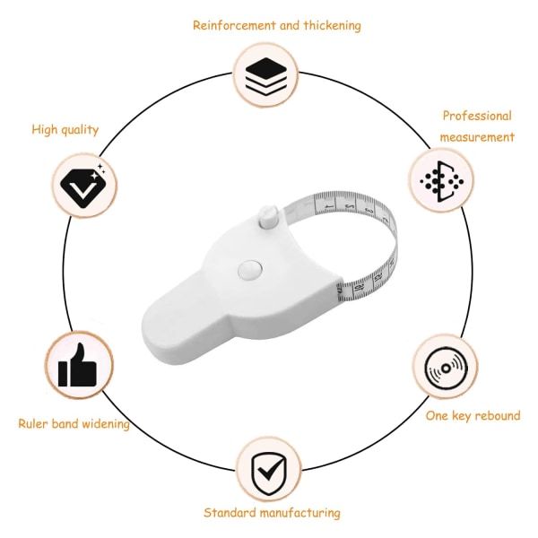 Kroppsmåttband, mjukt måttband, 150 cm / 60 tum måttband