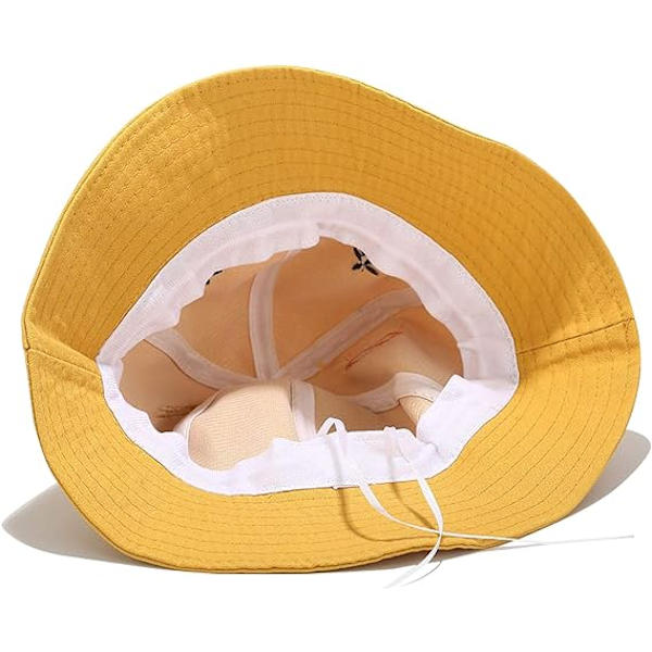 Groda Bucket Hat Söt Bomull Bucket Solhatt Bred Brätte Fiskarehatt för Vuxna Kvinnor Flickor A3 Frog Yellow