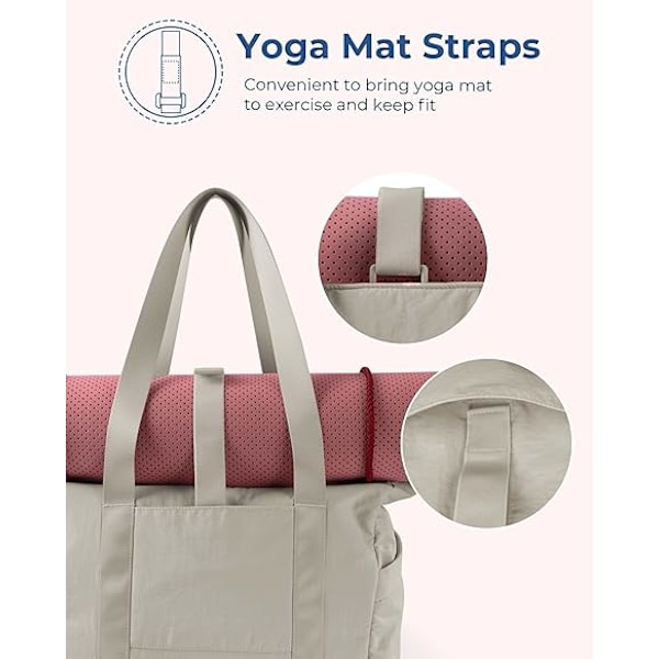 Toteväskor för kvinnor, Handväskor & Axelväska med Yogamatta Spänne för Resor, Strand, Gym, Arbete, Skola Green