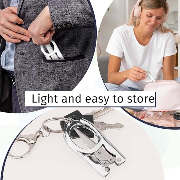 2 stk Små Foldbare Saks i Rustfrit Stål - Små Saks, Bærbare Rejsesaks, Papirhåndværkssaks, Lille Saks, Lommesaks, Badge Saks