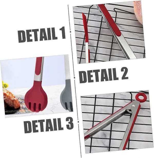 Sklisikker underlagsmat rustfritt stål matklyper for grilling, baking og servering