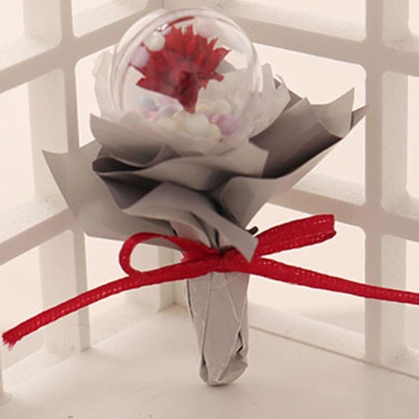 Torkade blommor simulerade portabla plast mini torkade blommor bukett bollar DIY leksaker Red A