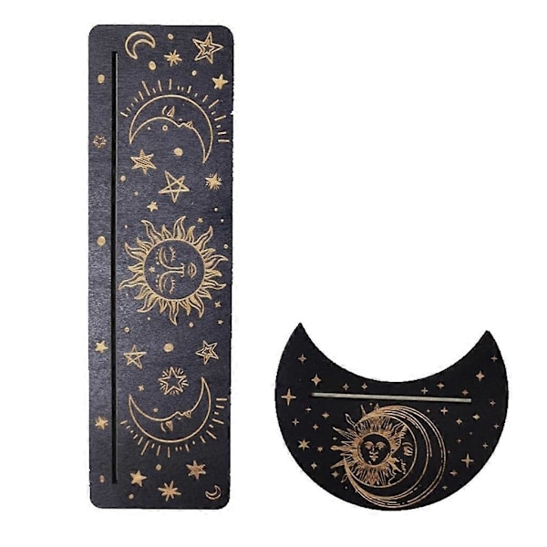 Trädisplay för Tarotkort med Månmotiv - Altardekoration för Wicca Black 5