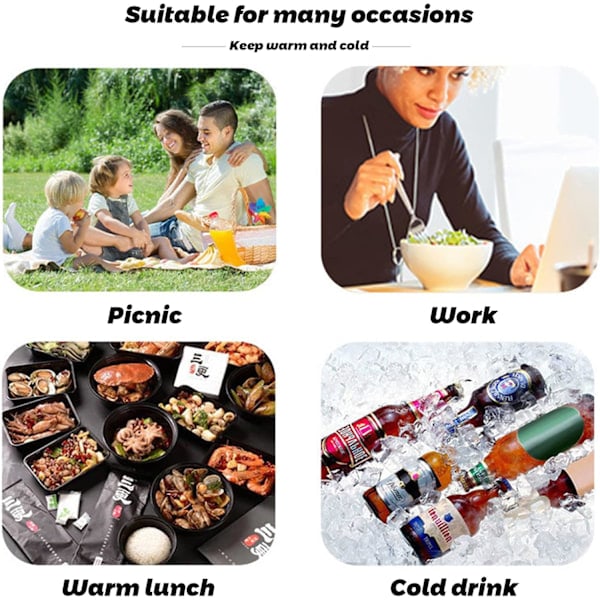 Isolerad Lunchväska för Kvinnor, Bärbar Vattentät Kylväska med Tusensköna Mönster Transparent Fack, Lunchväska Purple
