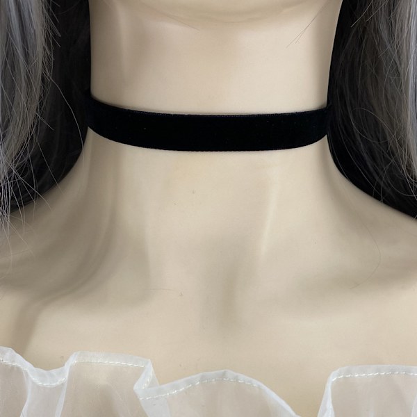 Bohemsk fløyel choker langt bånd sateng blomst krage halskjede sexy svart kamelia choker kostyme smykker tilbehør for kvinner og jenter 4