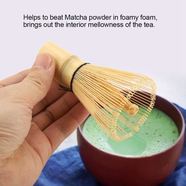 Tevisp, Naturlig Bambu Tevisp Chasen Förbereder Matcha Pulver Borste Verktyg 80 Prongs