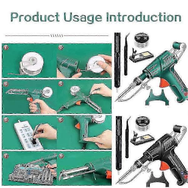 3-in-1 Hitsaus-, leikkaus- ja ruosteenpoistosarja - Nopea lämmitys, ergonominen, ihanteellinen aloittelijoille ja tee-se-itse-projekteihin Green EU plug