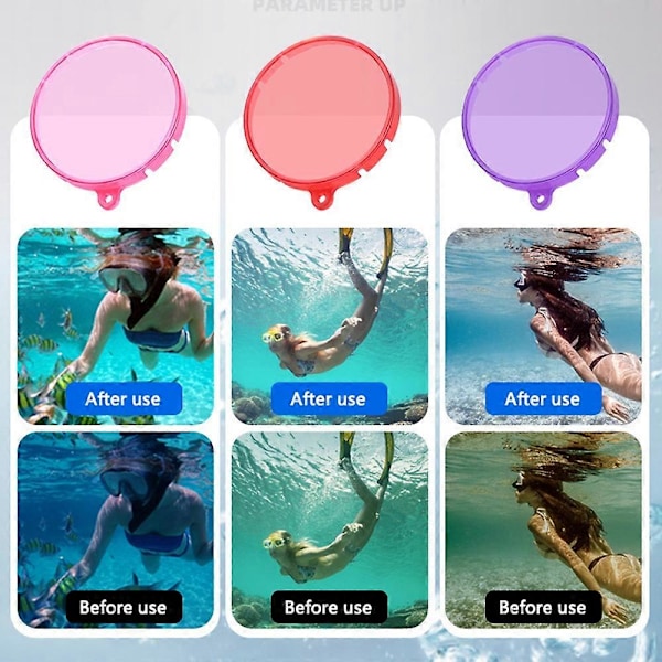 Sukelluslinssisuodatin Insta360 Go 3 -kameran sukelluskoteloon, vedenpitävä kuori, ABS-linssisuodatin Multicolor Style B