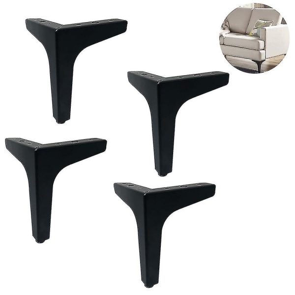 4-pack metallmöbler soffben, modern stil möbelben black