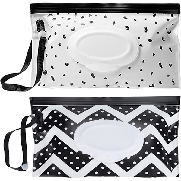 2 st Baby Wipes Dispenser Våtservetter Väska för Spädbarn, Våtservett Box, Återanvändbar Våtservett Väska, Våtservetter Behållare  (Två Färger)