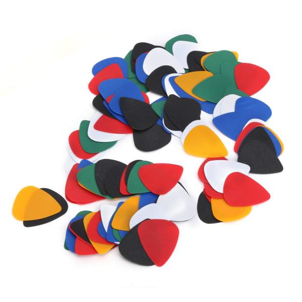 100 st Guitar Picks Färgglada Plast Finger Skydd Musikinstrument Tillbehör 0,46 mm