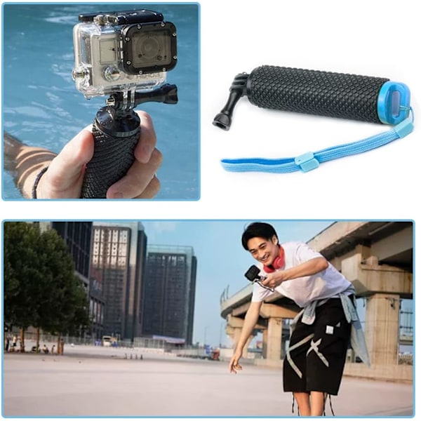 Vedenkestävä kelluva kädensija, kannettava kelluva kahva GoPro-yhteensopiva, kelluvat asusteet säädettävällä rannehihnallla action-kameroille
