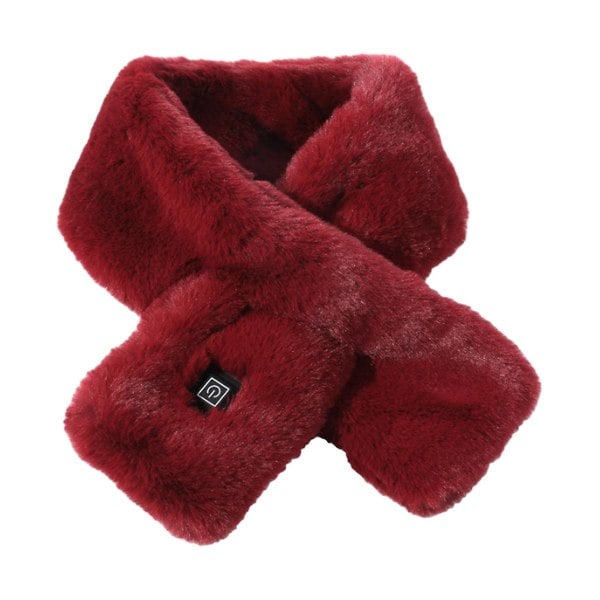 Elektrisk oppvarmet skjerf, skjerf USB oppvarmet skjerf elektrisk varmeskjerf 3 temperaturer varmekompress varmt skjerf red