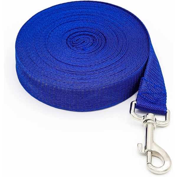 Ekstra Lang Hundetreningsline, 5m Nylonline for Store, Mellomstore og Små Hunder - Perfekt for Innkallingstrening, Lydighet, Løping, Camping Blue