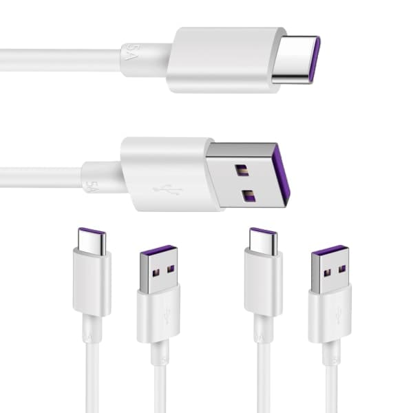 3x 5A USB 3.1 A - USB C SuperCharge 2M Hvid én størrelse