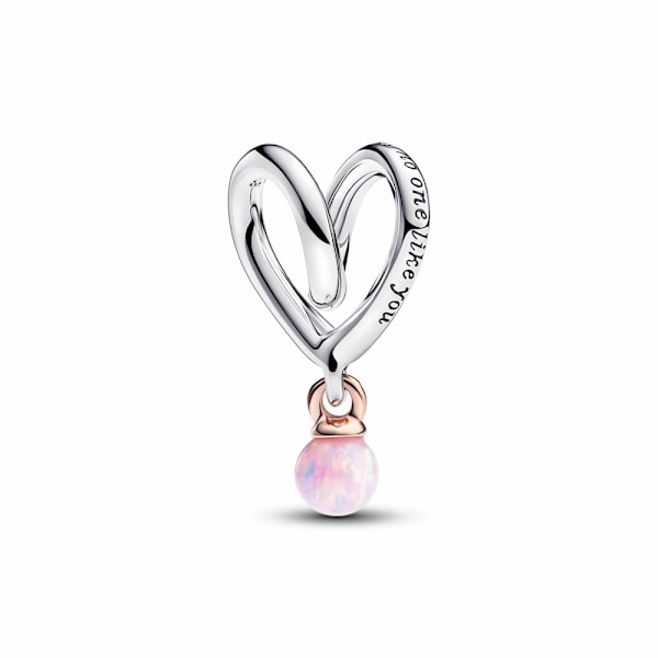 Pandora Tofarget Omsluttet Hjerte Charm S925 Sterling Sølv - 783242C01
