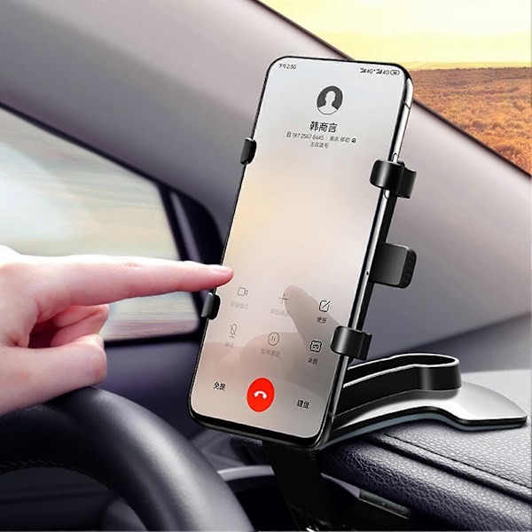 Justerbar Universell Biltelefonholder for Dashbord, Klipsmontering, Stativ, GPS-Skjermholder for Navigasjon