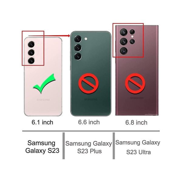 Samsung Galaxy S23 5G -kotelo, Premium PU-nahkapehmustettu kansi korttipaikalla ja kickstandilla, piilotettu magneettinen iskunkestävä lompakko-kotelo Galaxy S23 5G 6,1 tuuman puhelimelle Red