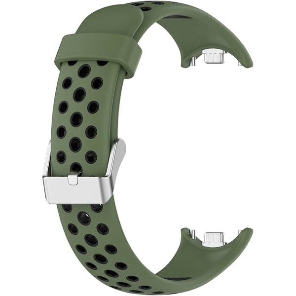 Älykellohihna Xiaomi Mi Band 8:lle yhteensopiva, silikoninen ranneke, vaihtohihna rannekkeelle, rannekkeen lenkki lisävarusteet army green